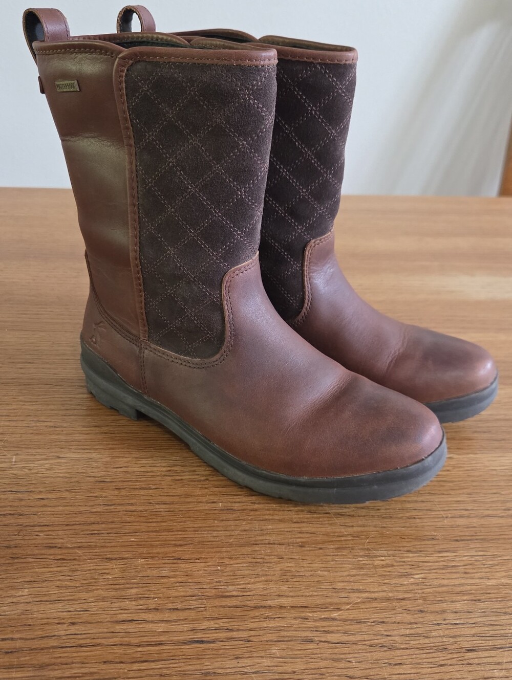 Joules Harlington Brown Leather And Suede Boots Size 7